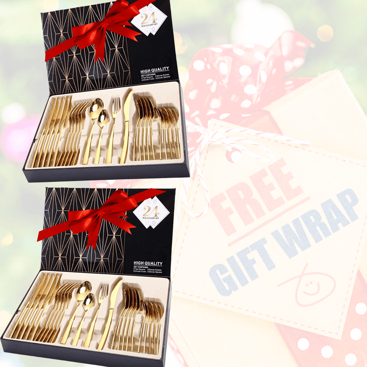 GOLD CUTLERY GIFT SET 24PCS-JETTYFY EXCLUSIVE